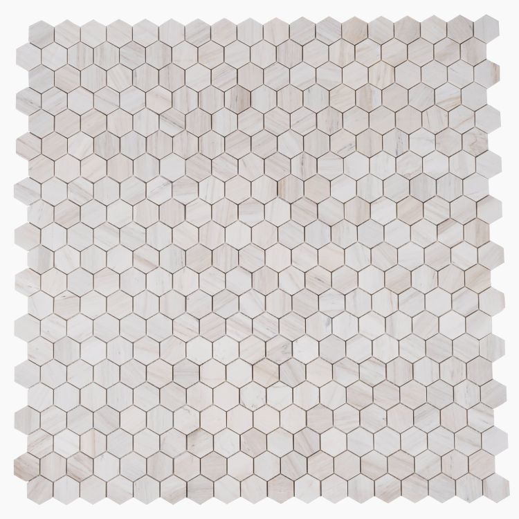 Hexagon Wooden White Honed 2 x 2 11.75 x 12